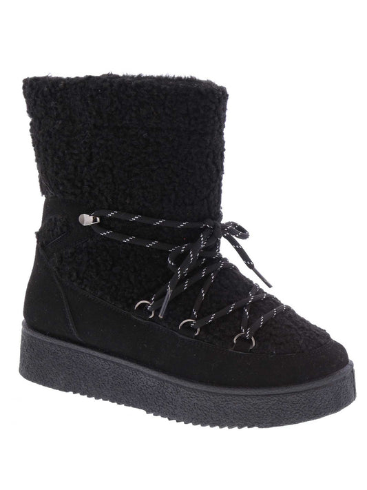 Fleece Lace Up Winter Boots