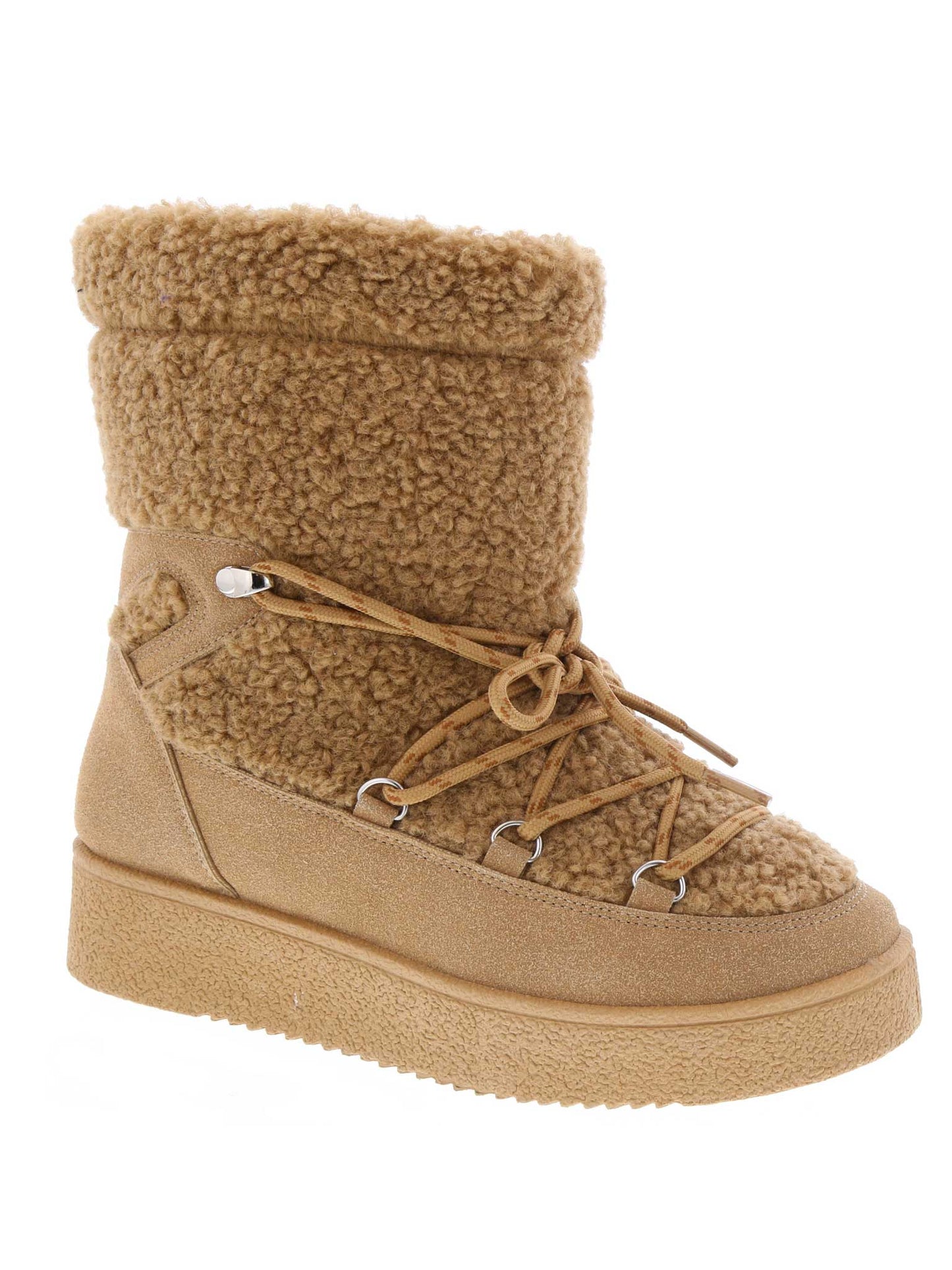 Fleece Lace Up Winter Boots